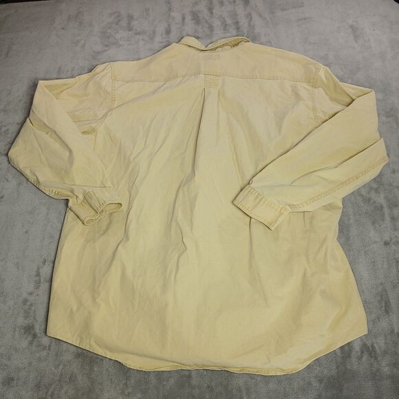 LL Bean Mens Shirt 2XLT Yellow Traditional Outdoor Hiking Button Up Casual Y2k - Picture 7 of 8